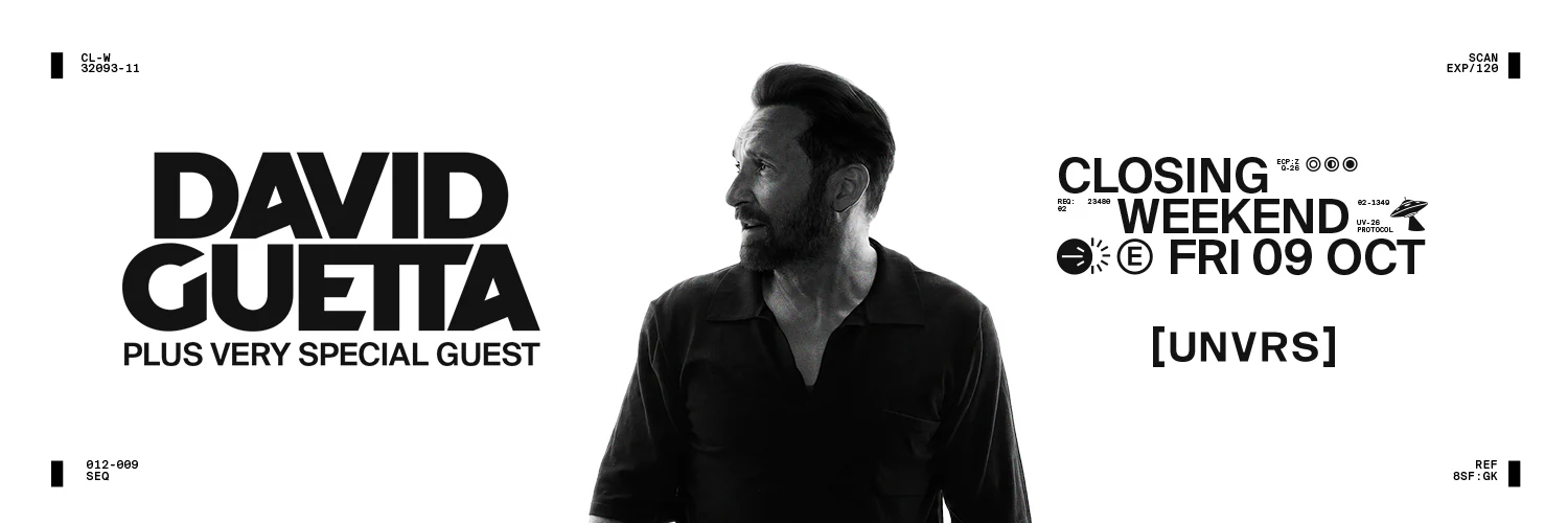 David Guetta clôture la saison à UNVRS Ibiza le 9 octobre